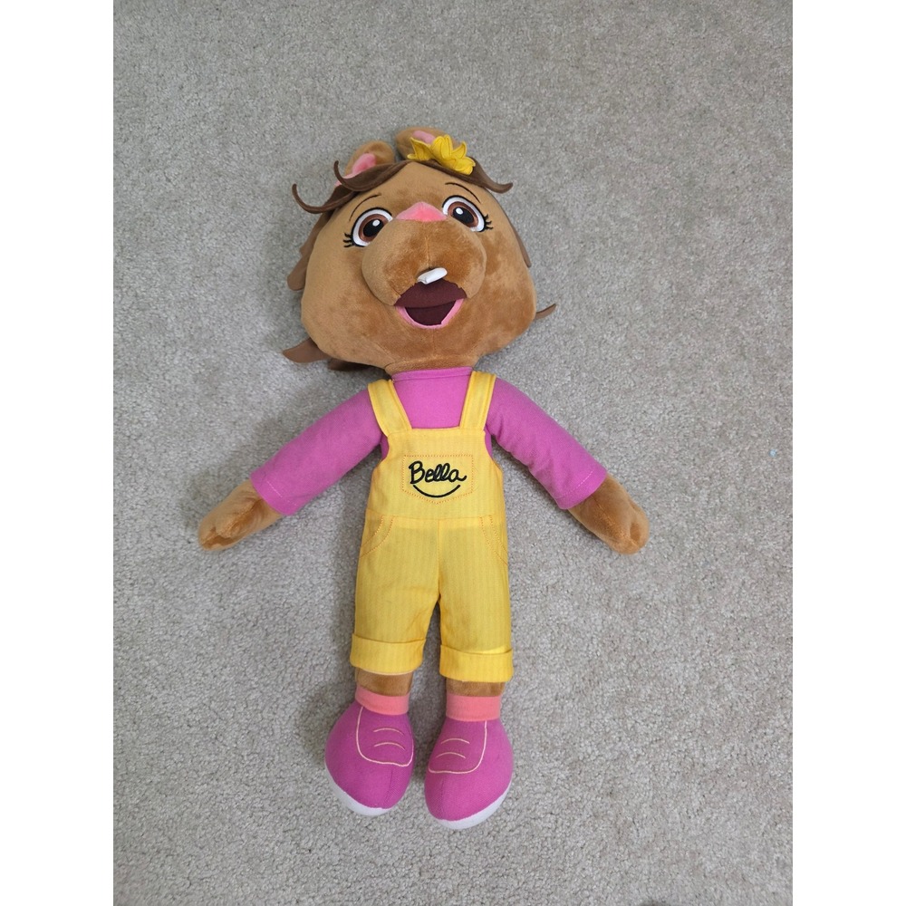 Chuck E Cheese Bella B Plush Doll Yellow Overalls Pink Shirt 22 Inch Stuffed Toy